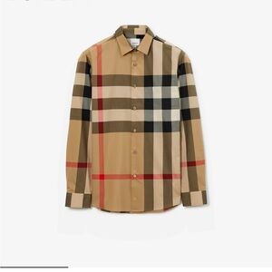 Men Burberry shirt size medium, worn 3 times, like new